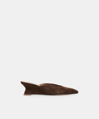 CAMY MULES DK BROWN SUEDE