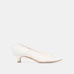 DAWSEN LACE HEELS TRUE WHITE LACE