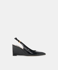 EVELAN WEDGES BLACK LEATHER