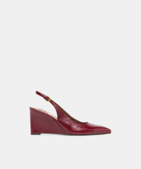 EVELAN WEDGES GARNET LEATHER