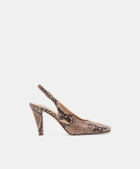 GESSIA HEELS BARK EMBOSSED LEATHER