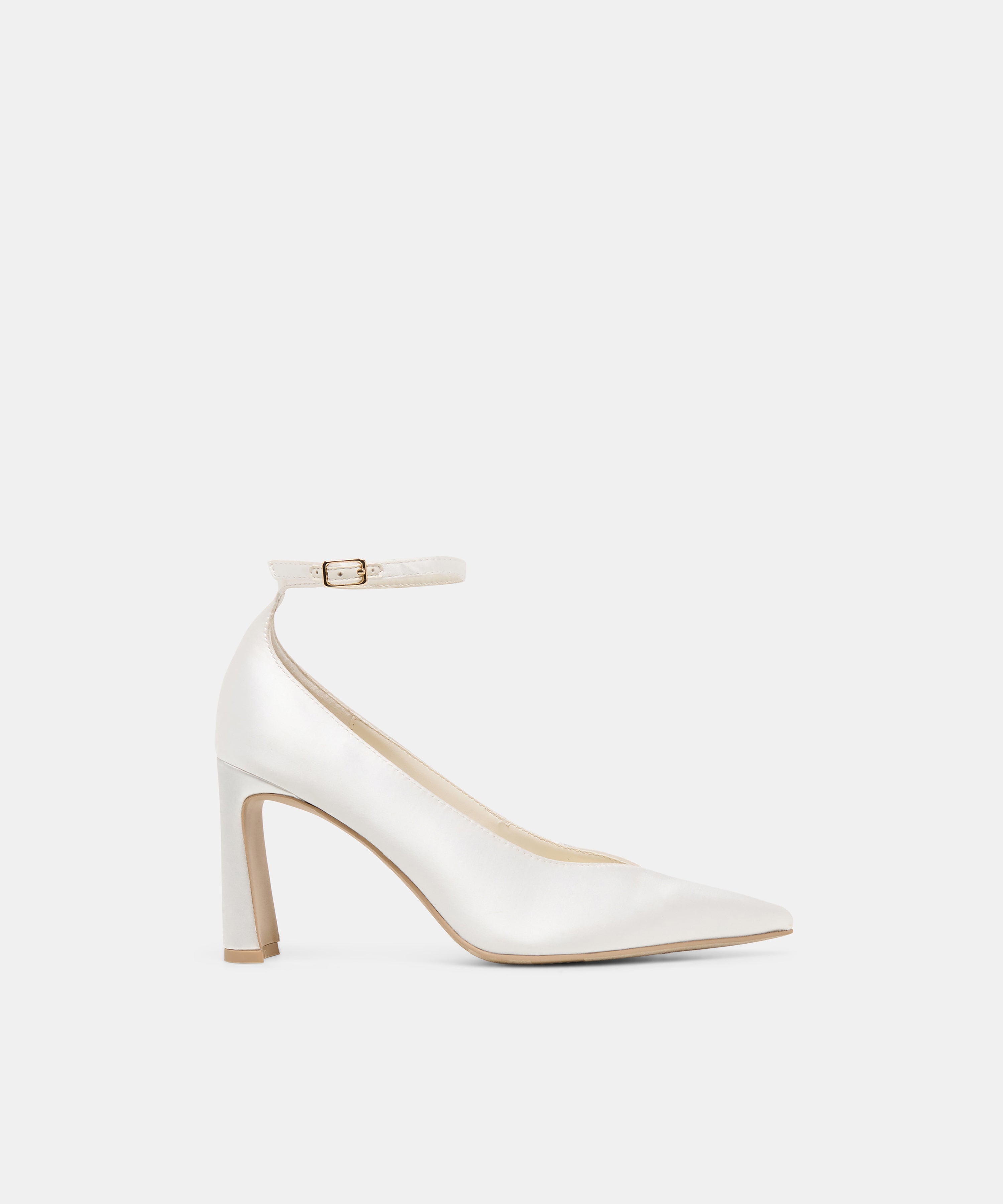 KARSIN SATIN HEELS TRUE WHITE SATIN