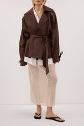 ANNE NATURAL OPEN KNIT MIDI SKIRT