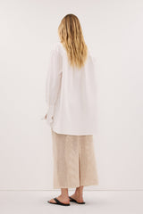 ANNE NATURAL OPEN KNIT MIDI SKIRT