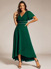 ever DAKOTA|High-Low Flowy Chiffon Wedding Guest Dress