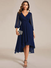 ever BRIAR|3/4 Sleeves Asymmetrical Hem A-Line Midi Bridesmaid Dress