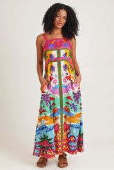 Briana Strappy Dress - Print