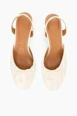 Alba Ballet Slingback | Ivory Satin