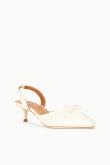 Alba Ballet Slingback | Ivory Satin