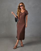 Borrowed Beauty Satin Midi Dress
