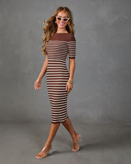 Easy Rise Striped Knit Midi Dress
