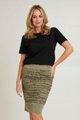 Cotton Twill Skirt - Khaki