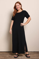 Cotton Jersey T-Shirt Dress – Black