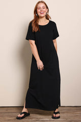 Cotton Jersey T-Shirt Dress – Black