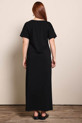 Cotton Jersey T-Shirt Dress – Black