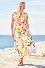 Avery Cotton Maxi Dress - Tropical
