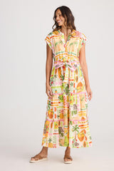 Avery Cotton Maxi Dress - Tropical
