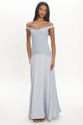 Hestia Off-Shoulder Maxi Dress Pale Blue
