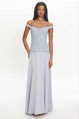 Hestia Off-Shoulder Maxi Dress Pale Blue