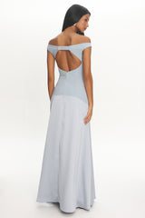 Hestia Off-Shoulder Maxi Dress Pale Blue