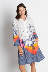 Byron Cotton Shirtmaker Dress - Print