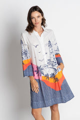 Byron Cotton Shirtmaker Dress - Print