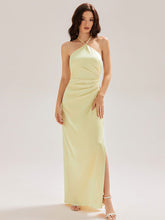 ever ELYS|Satin Halter Backless Maxi Mermaid Bridesmaid Dress