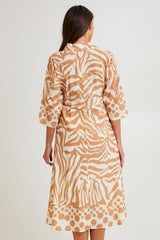 Cotton Shirt Dress - Print