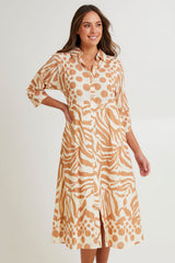 Cotton Shirt Dress - Print