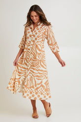 Cotton Shirt Dress - Print