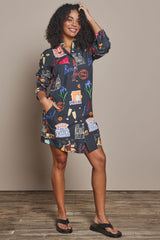 Bonjour Cotton Shirtmaker Dress - Black