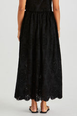 Ani Cotton Full Skirt - Black