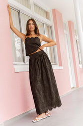 Ani Cotton Full Skirt - Black