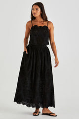 Ani Cotton Full Skirt - Black