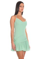 Miss Me More Flounce Mini Dress Sage