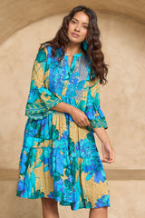 Blue Lagoon Embroidered Dress - Azurebloom