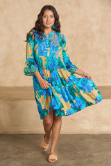 Blue Lagoon Embroidered Dress - Azurebloom