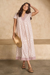 Cocora Valley Cotton Long Dress - Rustcream