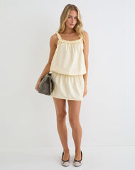 Shasta Mini Dress in Poplin Buttermilk