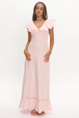 Posie Ruffle Tiered Maxi Dress Pink