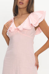 Posie Ruffle Tiered Maxi Dress Pink