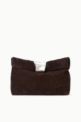 Cuff Clutch | Espresso Suede