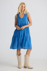 Athena Cotton Dress - Bluehaze