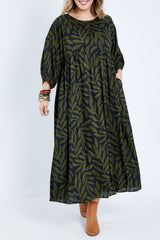 Alice Gathered Dress - Gumleaf