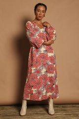 Aimee A-Line Cotton Dress - Rosettes
