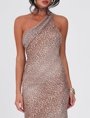 ALLIRA MAXI DRESS - NEUTRAL : LEOPARD