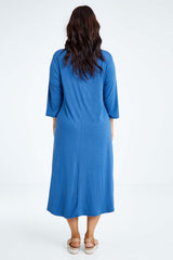 3/4 Sleeve Bamboo Maxi Dress - Denim