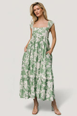 Aita Maxi Dress | Green + Ivory Floral
