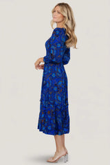 Andersen Smocked Midi Dress | Cobalt Floral