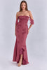 Arabella Rose Pink Satin Embellished Maxi Gown - Limited Edition